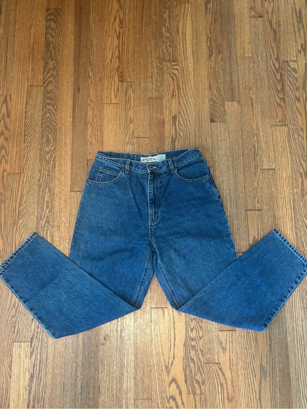 St. John's Bay Women's Straight Leg Jeans in Dark Blue Denim